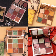 טען תמונה לצפייה בגלריה, HOJO 9 צבעים צלליות צבעים נצנצים נצנצים שמר מט עיניים ירוקות איפור עירום פיגמנט צלליות ערכת קוסמטיקה עמיד למים