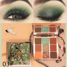 טען תמונה לצפייה בגלריה, HOJO 9 צבעים צלליות צבעים נצנצים נצנצים שמר מט עיניים ירוקות איפור עירום פיגמנט צלליות ערכת קוסמטיקה עמיד למים