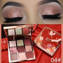 טען תמונה לצפייה בגלריה, HOJO 9 צבעים צלליות צבעים נצנצים נצנצים שמר מט עיניים ירוקות איפור עירום פיגמנט צלליות ערכת קוסמטיקה עמיד למים